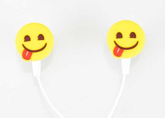 สเตอริโอ 3.5 มม. ใน หู Emoji หูฟังซิลิโคนหลายสีมีความยาว 1.2 เมตร