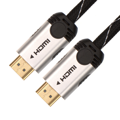 สังกะสีแม็กซ์ถักความเร็วสูง HDMI   สายเคเบิล 2.0 ชายไปยังสายแบนชาย